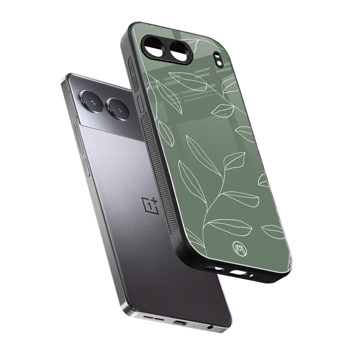 green petals back phone cover | glass case for oneplus nord 4