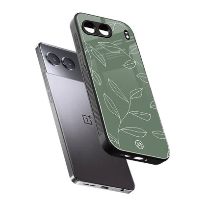 green petals back phone cover | glass case for oneplus nord 4