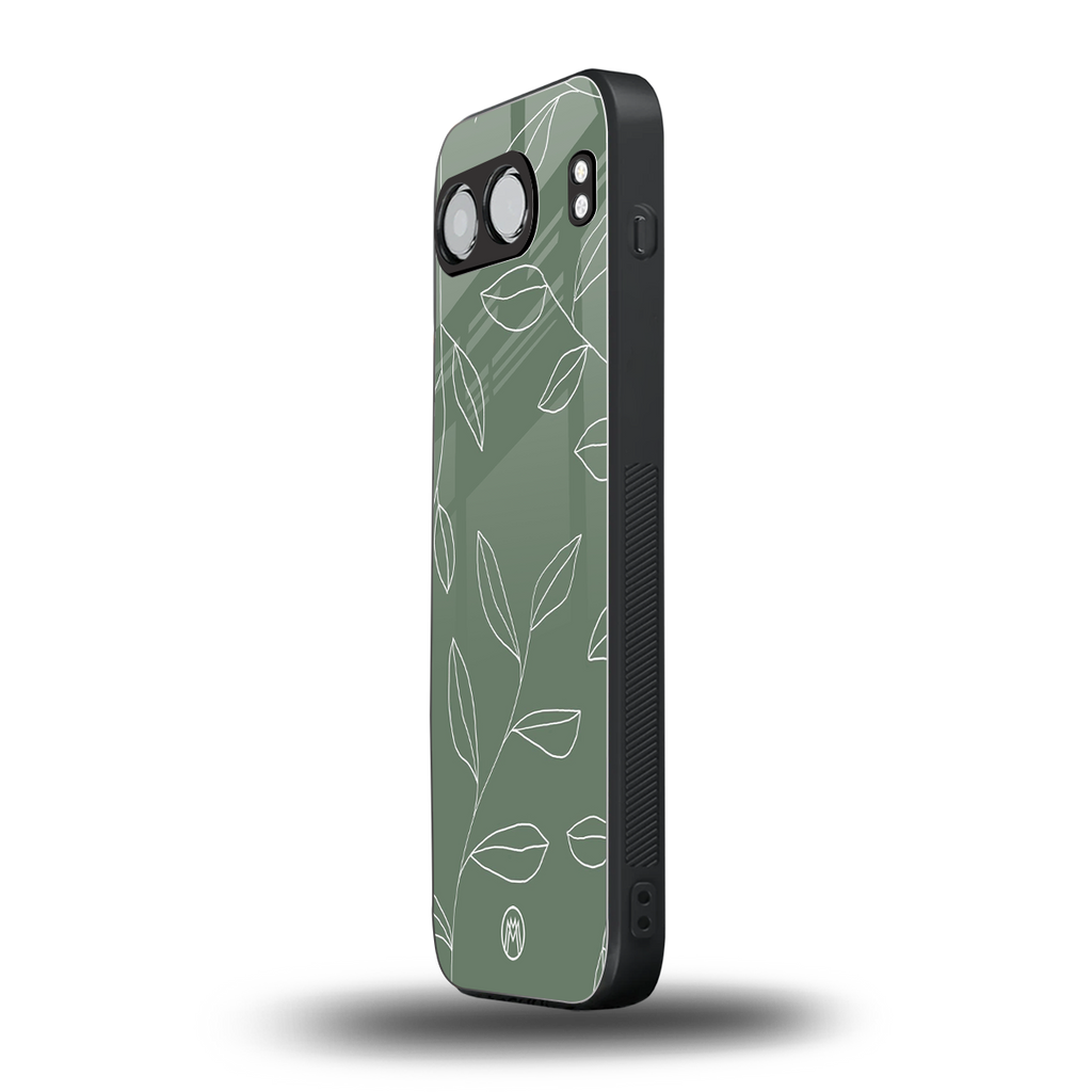 green petals back phone cover | glass case for oneplus nord 4
