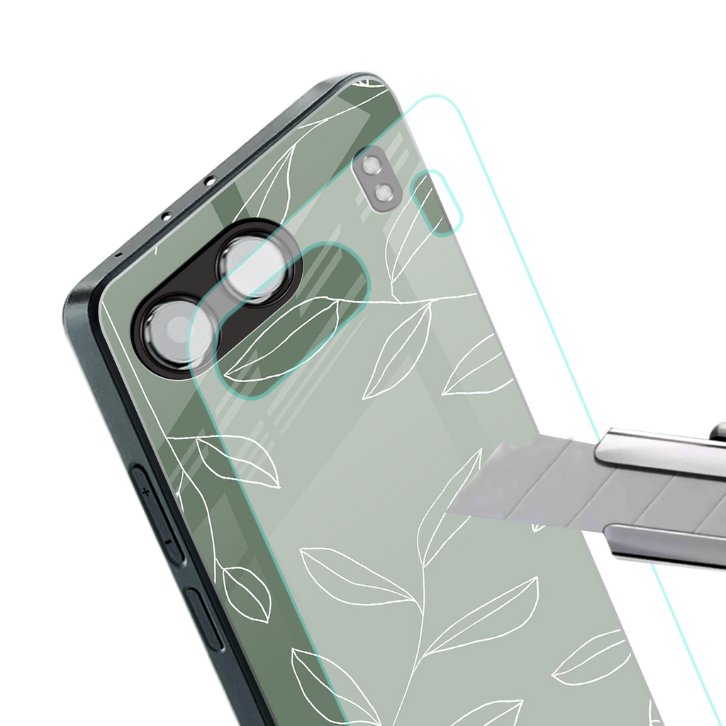 green petals back phone cover | glass case for oneplus nord 4