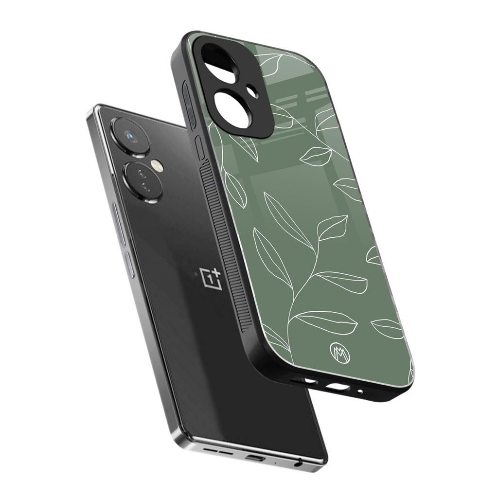 green petals back phone cover | glass case for oneplus nord ce 3