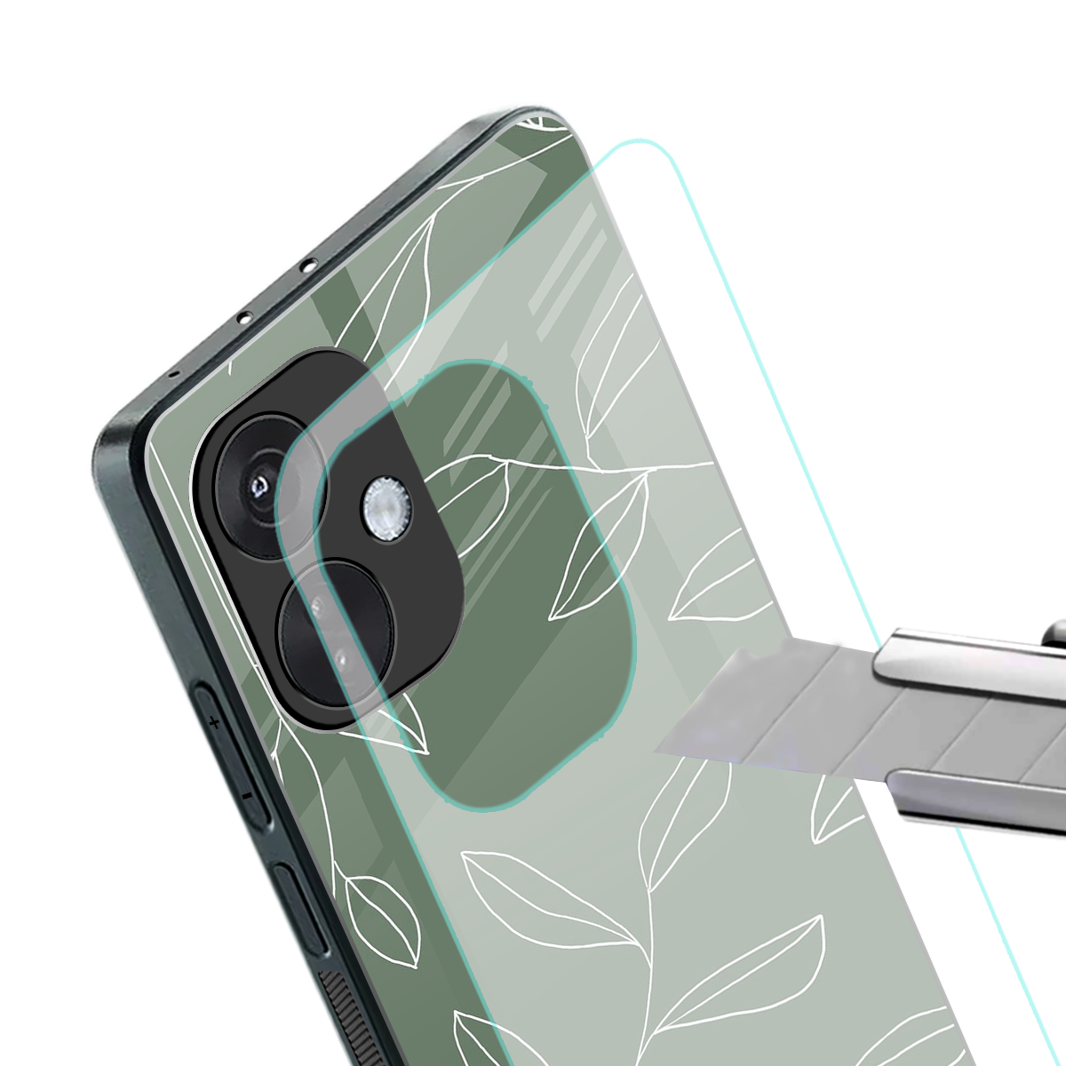 green petals back phone cover | glass case for oneplus nord ce 3