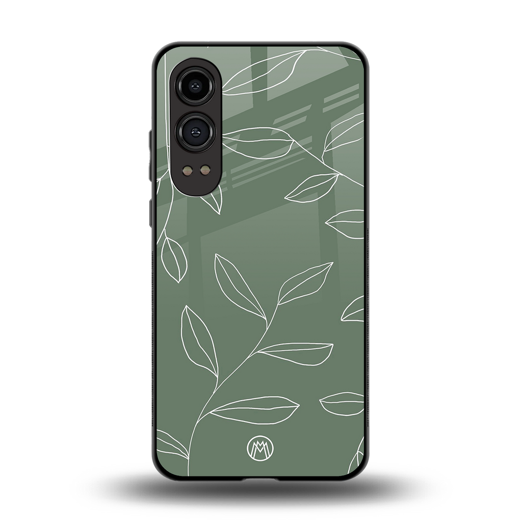green petals back phone cover | glass case for oneplus nord ce 4 lite