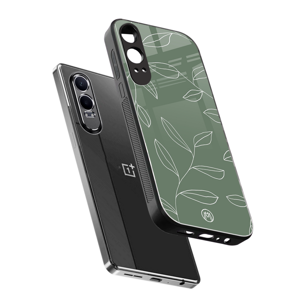 green petals back phone cover | glass case for oneplus nord ce 4 lite
