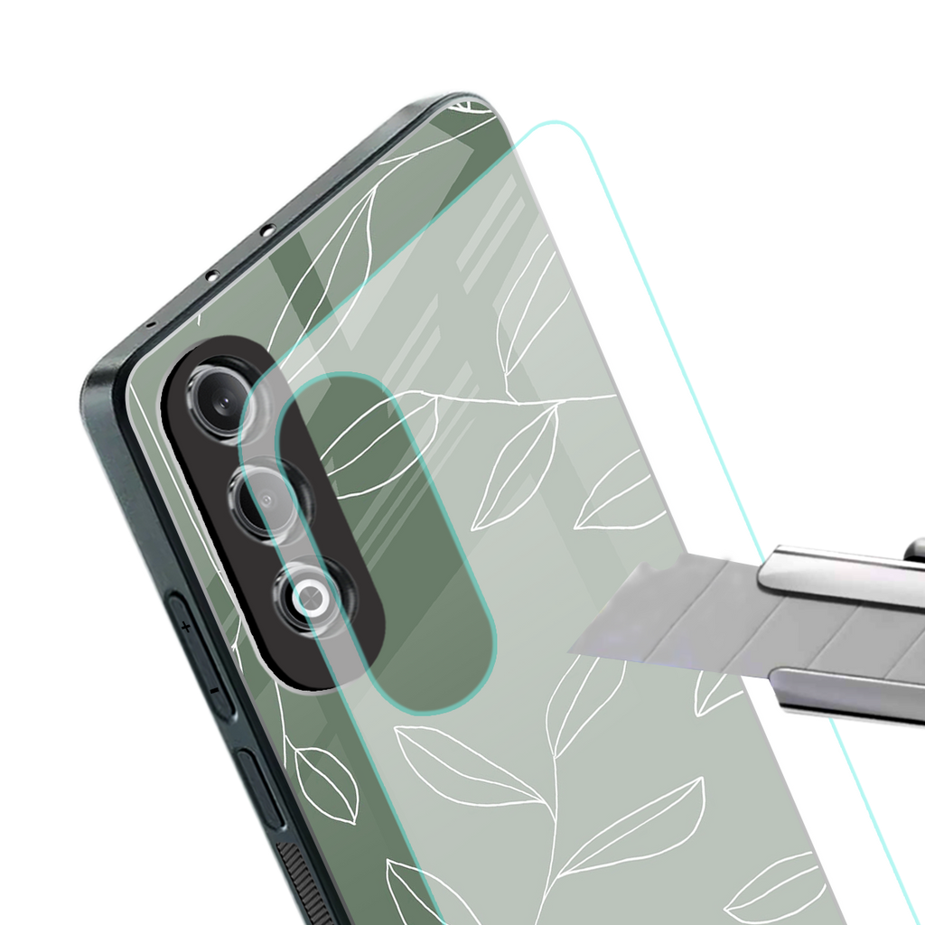 green petals back phone cover | glass case for oneplus nord ce 4
