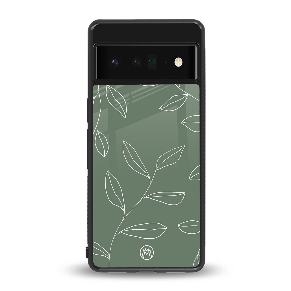 green petals back phone cover | glass case for google pixel 6 pro