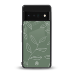 green petals back phone cover | glass case for google pixel 6 pro