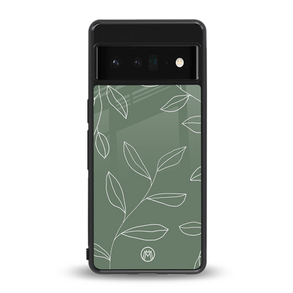 green petals back phone cover | glass case for google pixel 6 pro
