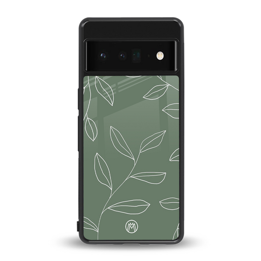 green petals back phone cover | glass case for google pixel 6 pro