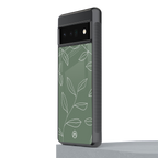 green petals back phone cover | glass case for google pixel 6 pro