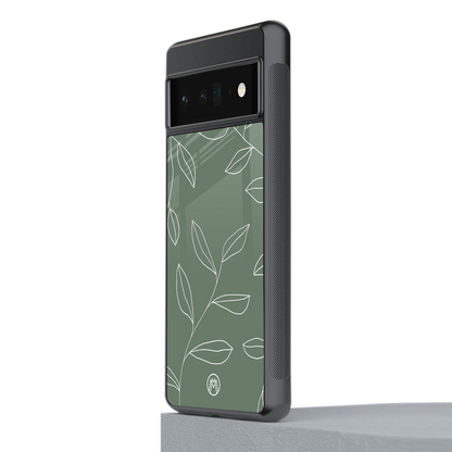 green petals back phone cover | glass case for google pixel 6 pro