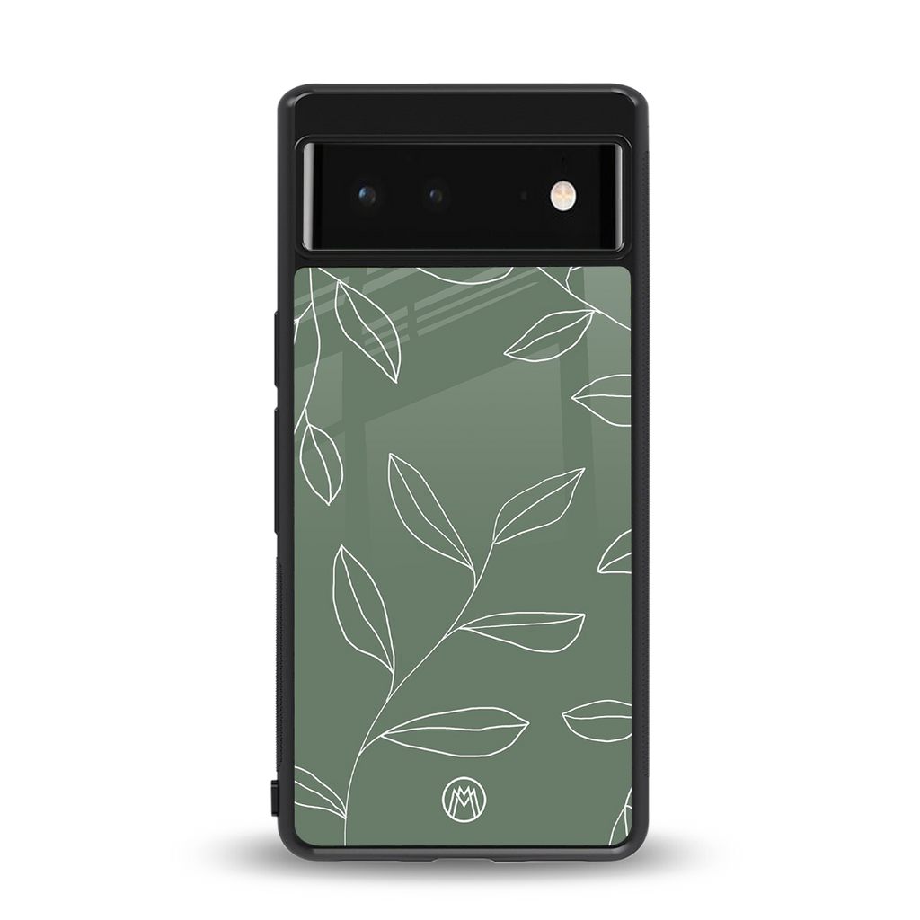 green petals back phone cover | glass case for google pixel 6