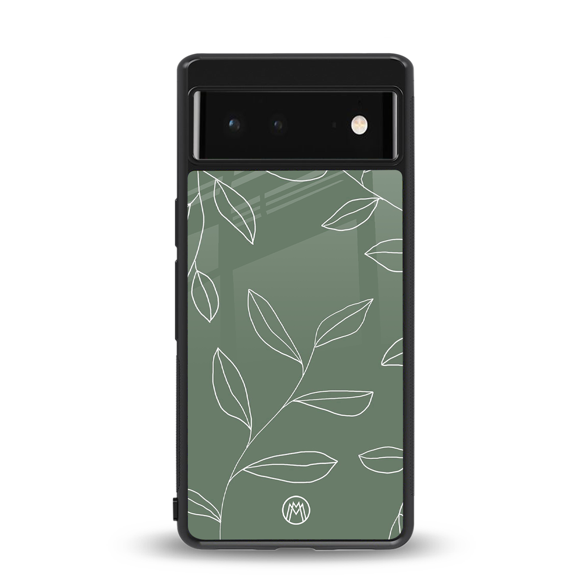 green petals back phone cover | glass case for google pixel 6