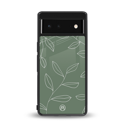 green petals back phone cover | glass case for google pixel 6