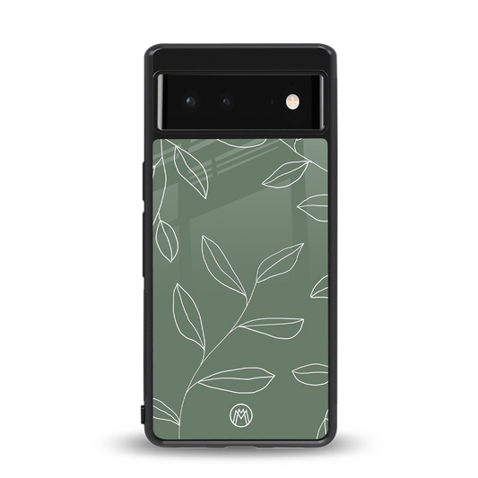 green petals back phone cover | glass case for google pixel 6