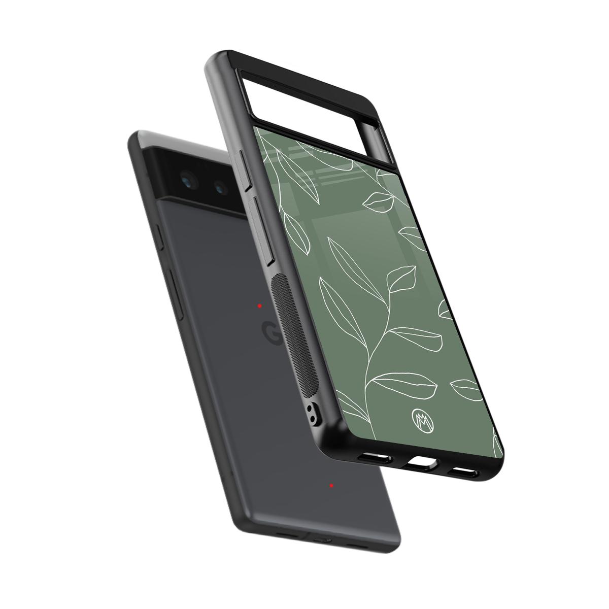 green petals back phone cover | glass case for google pixel 6
