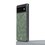green petals back phone cover | glass case for google pixel 6