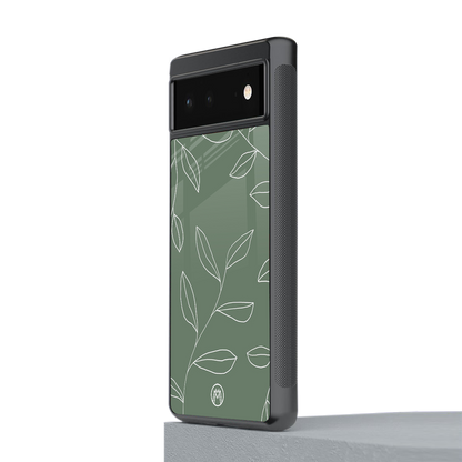 green petals back phone cover | glass case for google pixel 6