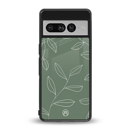 green petals back phone cover | glass case for google pixel 7 pro