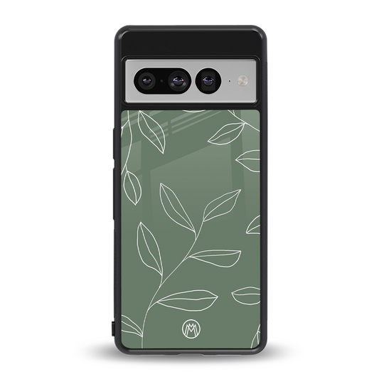 green petals back phone cover | glass case for google pixel 7 pro