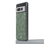 green petals back phone cover | glass case for google pixel 7 pro