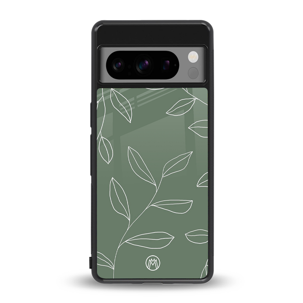 green petals back phone cover | glass case for google pixel 8 pro