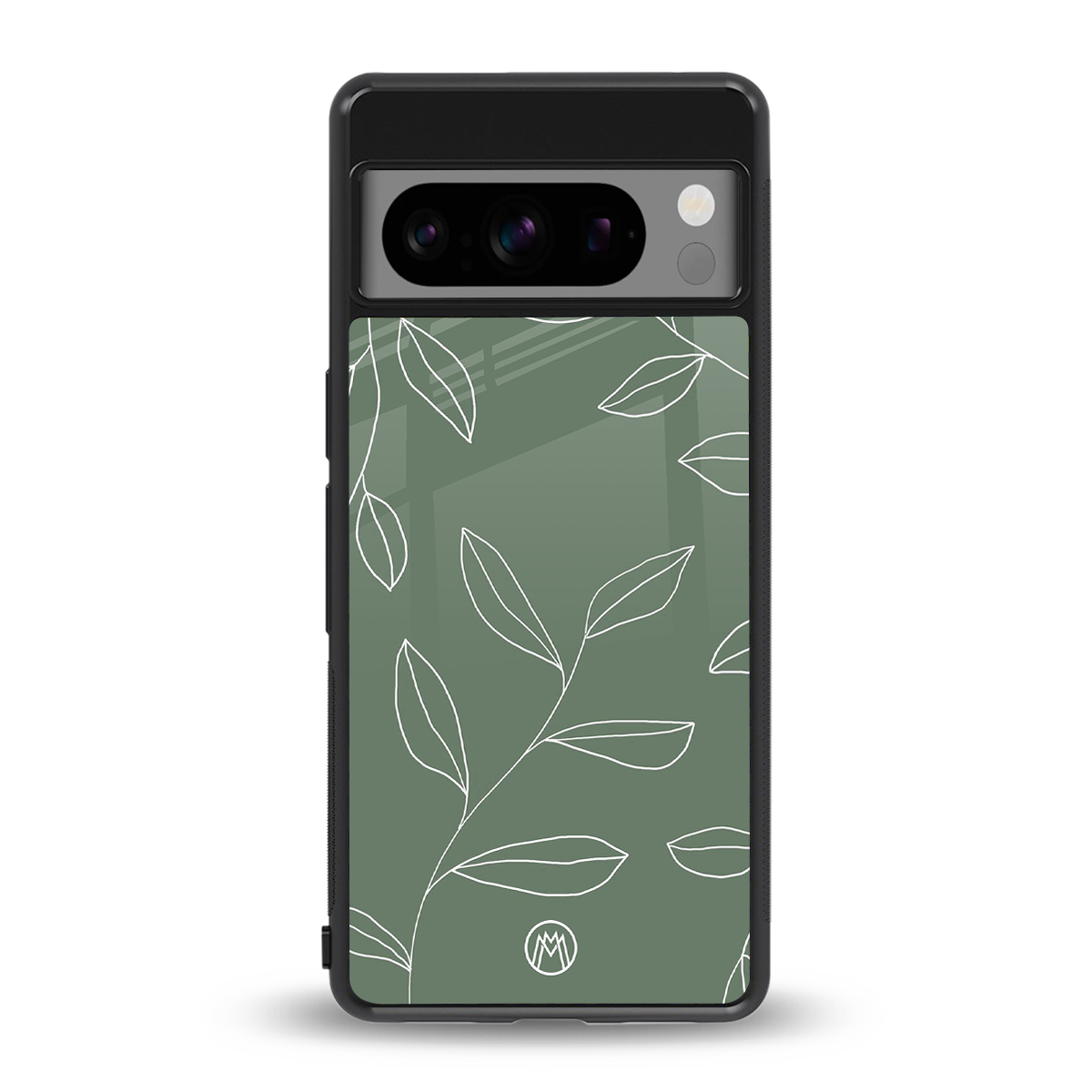 green petals back phone cover | glass case for google pixel 8 pro