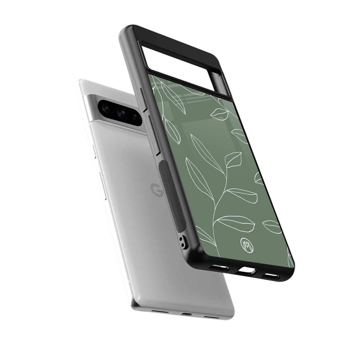 green petals back phone cover | glass case for google pixel 8 pro