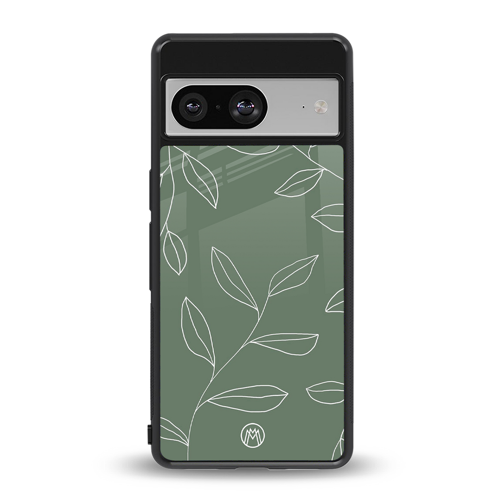 green petals back phone cover | glass case for Google Pixel 8
