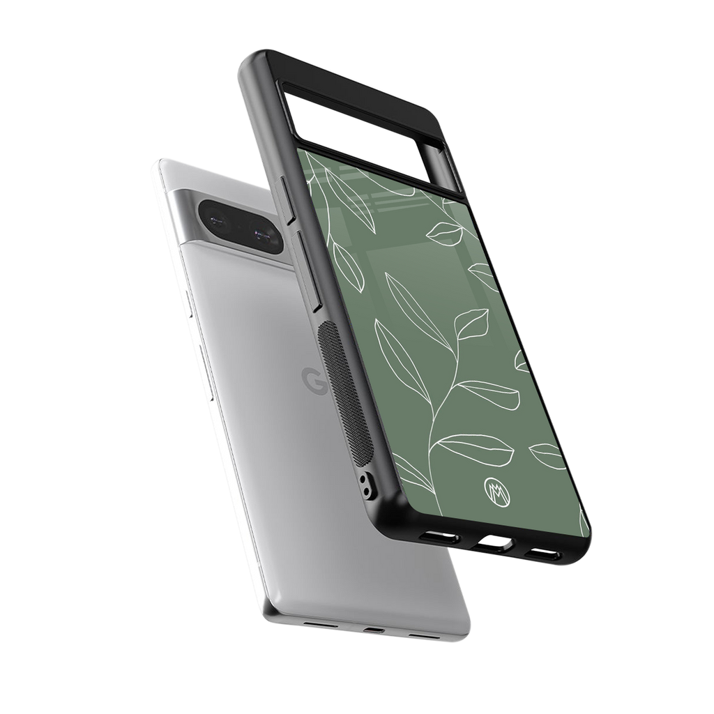green petals back phone cover | glass case for Google Pixel 8