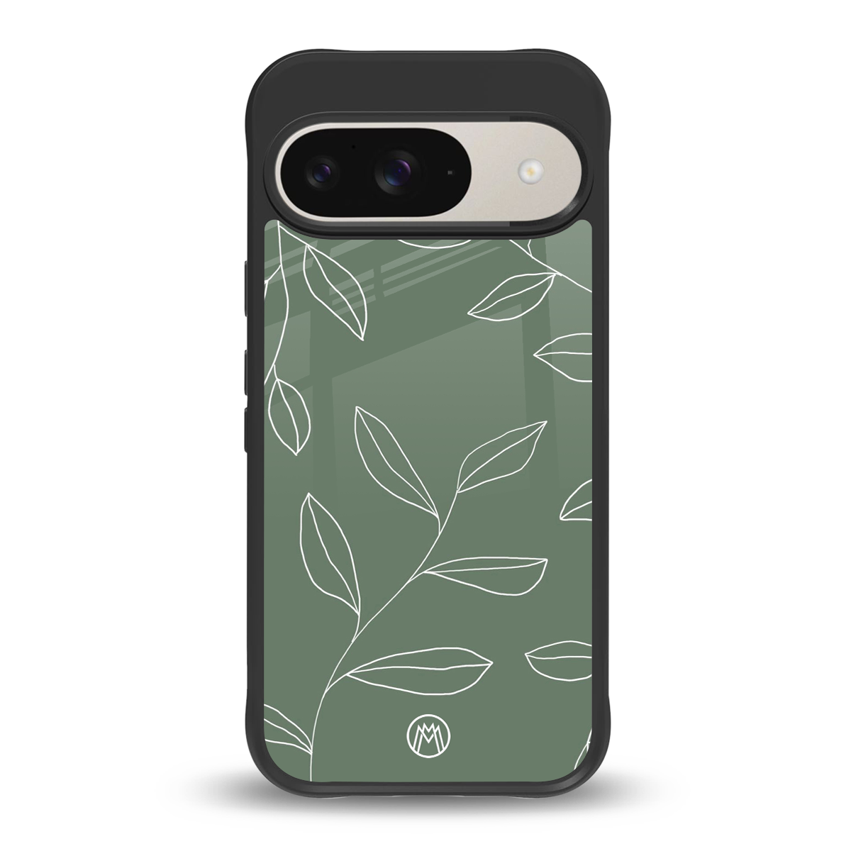 green petals back phone cover | glass case for google pixel 9