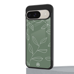 green petals back phone cover | glass case for google pixel 9