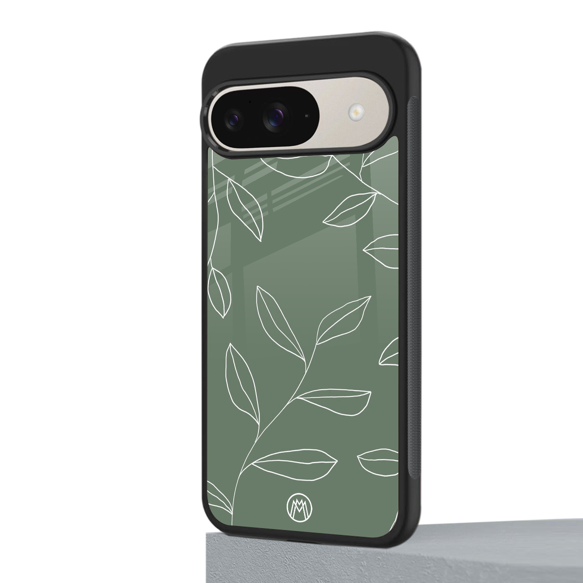 green petals back phone cover | glass case for google pixel 9