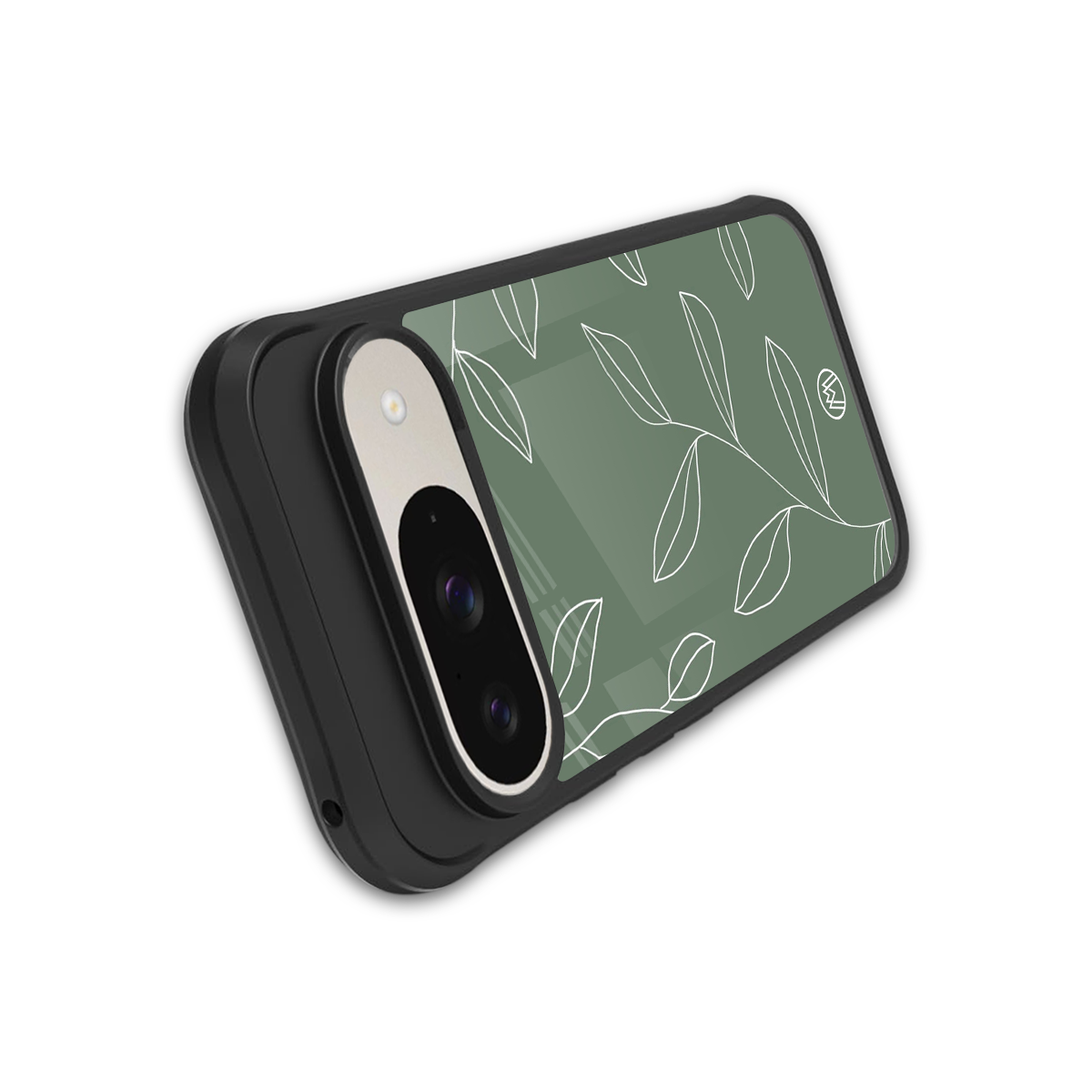 green petals back phone cover | glass case for google pixel 9