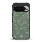 green petals back phone cover | glass case for google pixel 9 pro