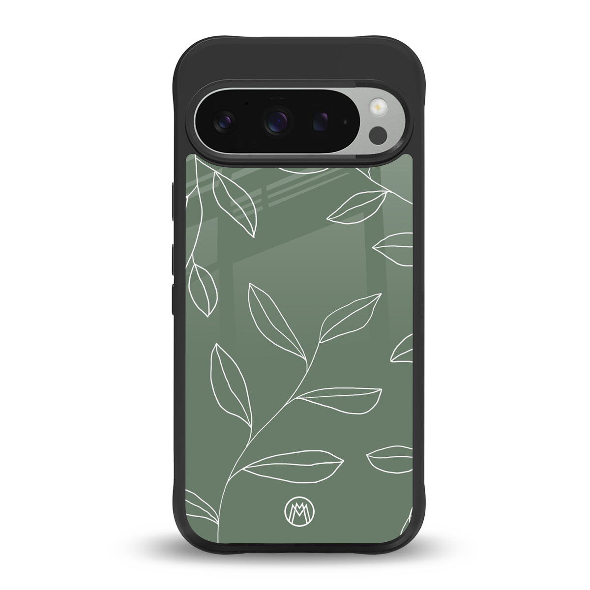 green petals back phone cover | glass case for google pixel 9 pro xl