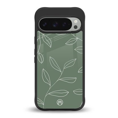 green petals back phone cover | glass case for google pixel 9 pro xl