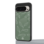 green petals back phone cover | glass case for google pixel 9 pro
