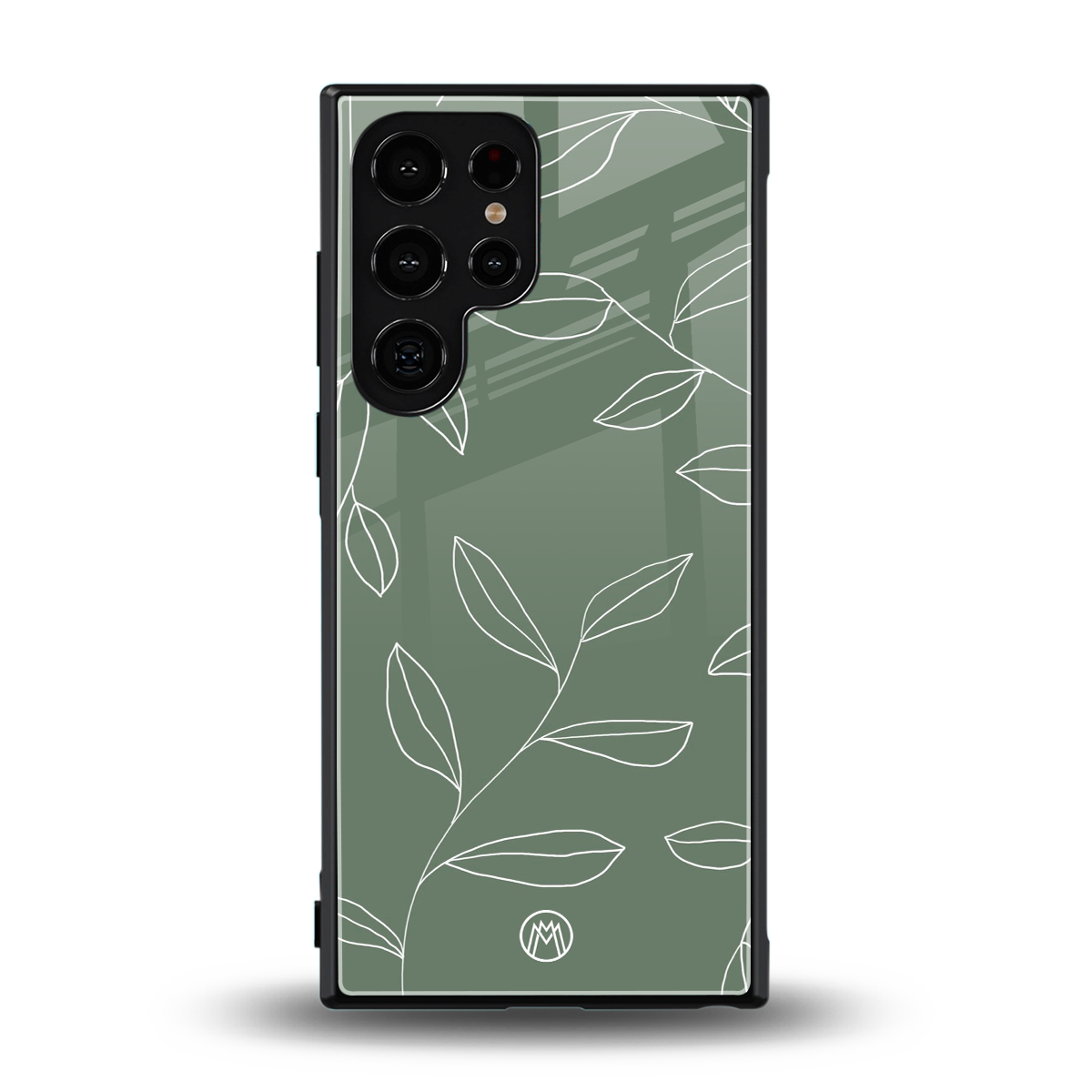 green petals back phone cover | glass case for samsung galaxy s23 ultra