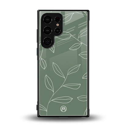green petals back phone cover | glass case for samsung galaxy s23 ultra