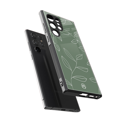 green petals back phone cover | glass case for samsung galaxy s24 ultra