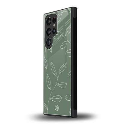 green petals back phone cover | glass case for samsung galaxy s24 ultra