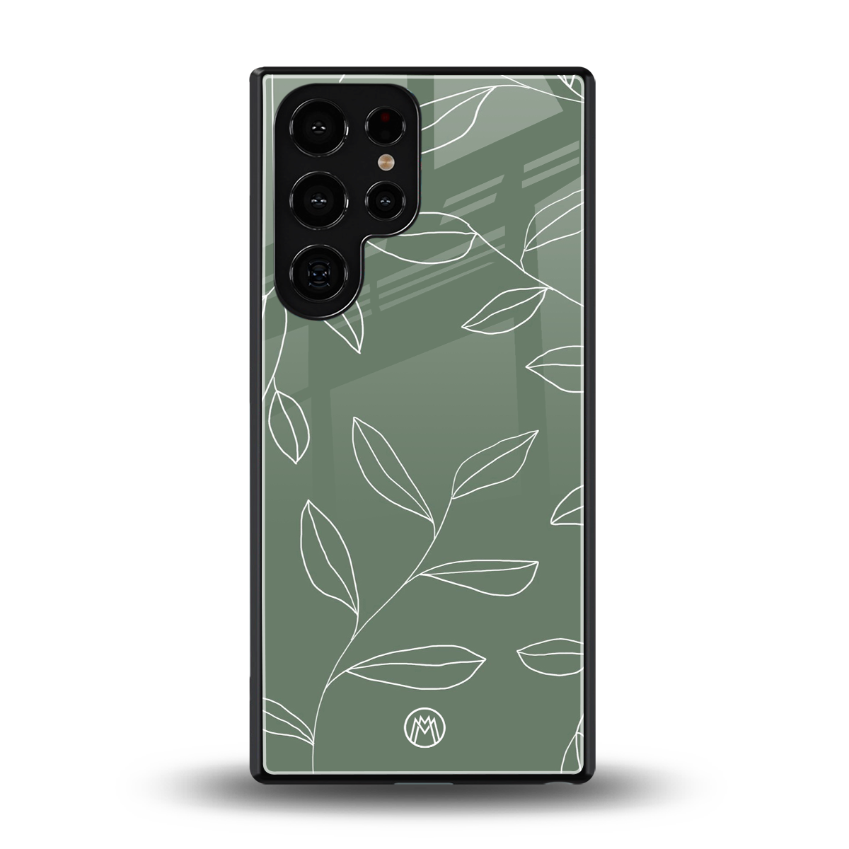 green petals back phone cover | glass case for samsung galaxy s25 ultra