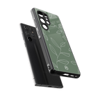 green petals back phone cover | glass case for samsung galaxy s25 ultra