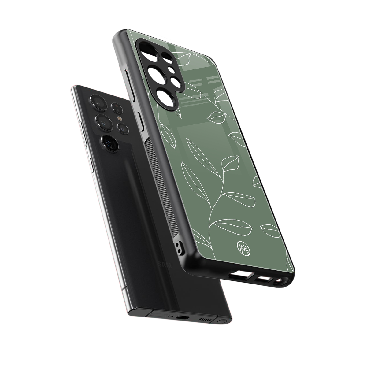 green petals back phone cover | glass case for samsung galaxy s25 ultra