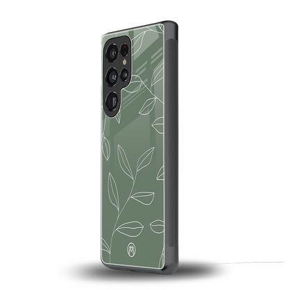 green petals back phone cover | glass case for samsung galaxy s25 ultra