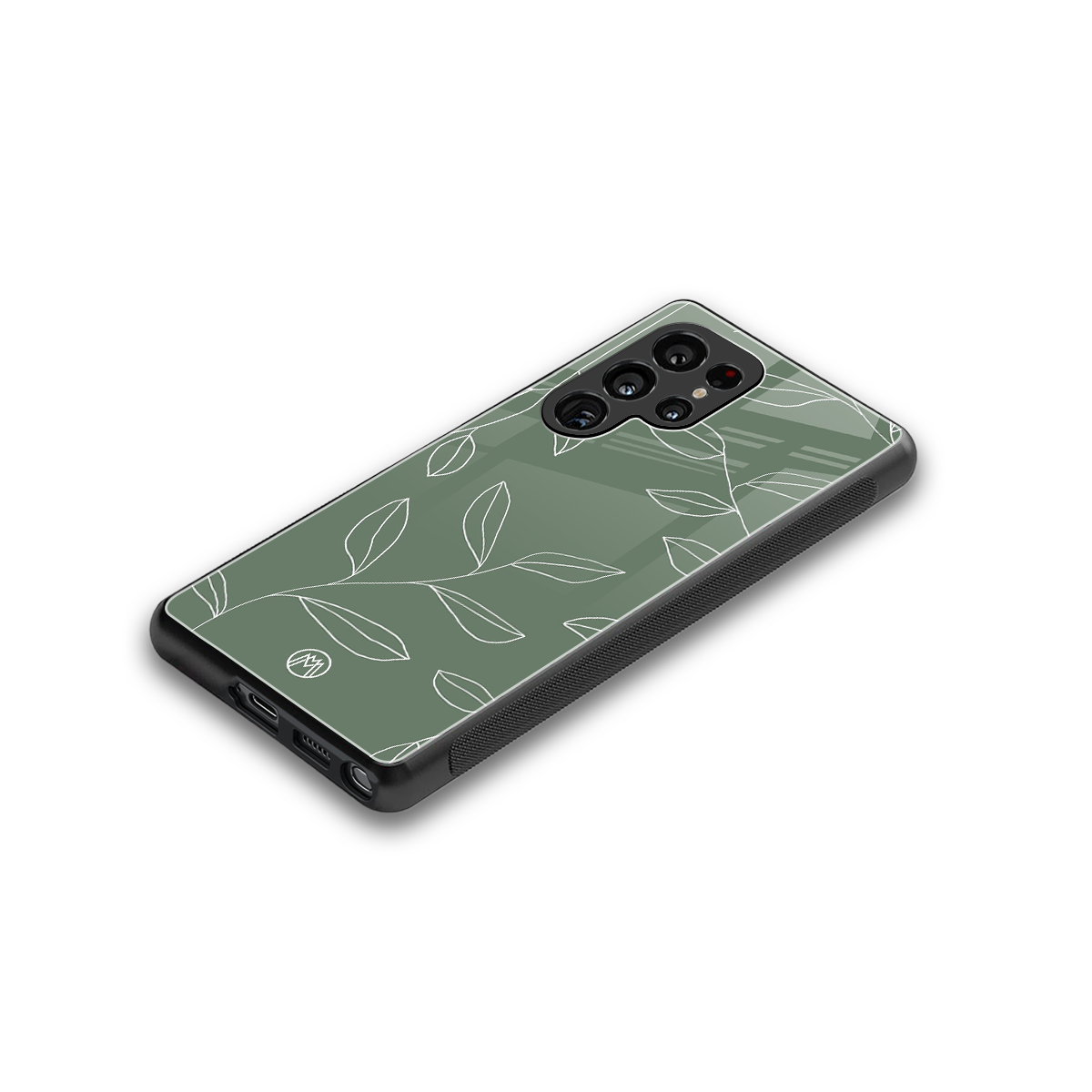 green petals back phone cover | glass case for samsung galaxy s25 ultra