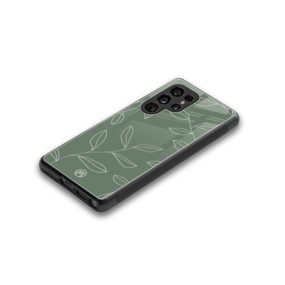 green petals back phone cover | glass case for samsung galaxy s25 ultra