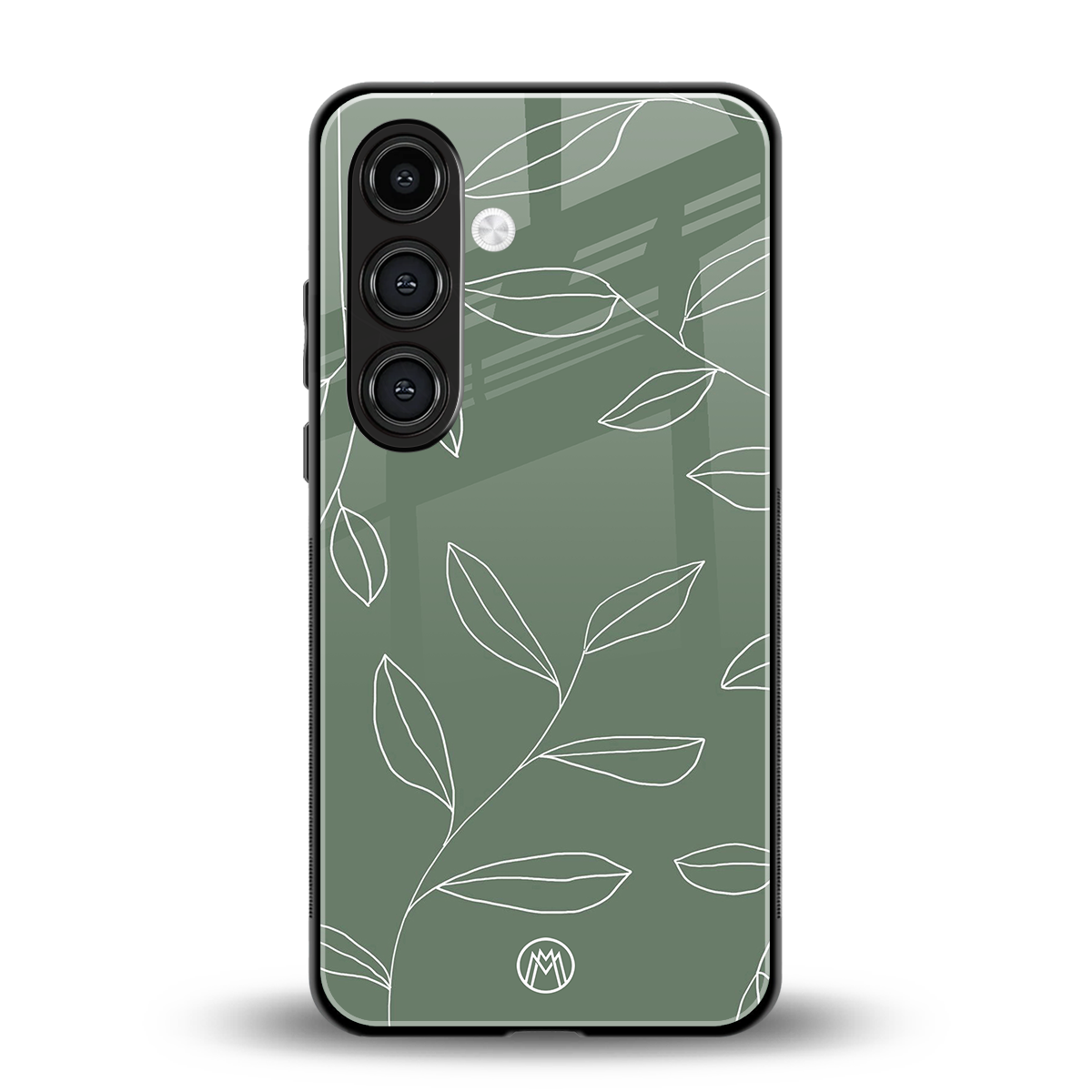 green petals back phone cover | glass case for samsung galaxy s23 plus