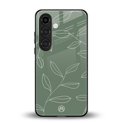 green petals back phone cover | glass case for samsung galaxy s24 fe